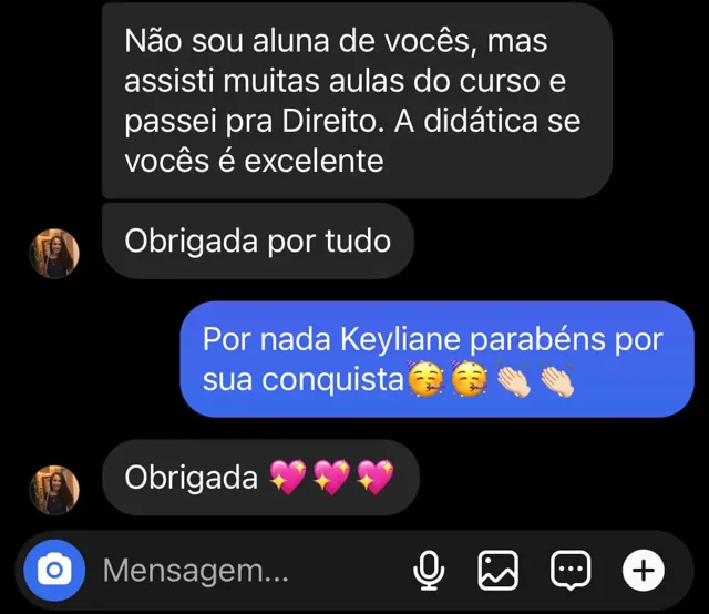 Depoimento de aluno do Curso Equação — 3 de 14